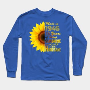 Vintage 1946 Sunflower 75th Birthday Awesome Gift Long Sleeve T-Shirt